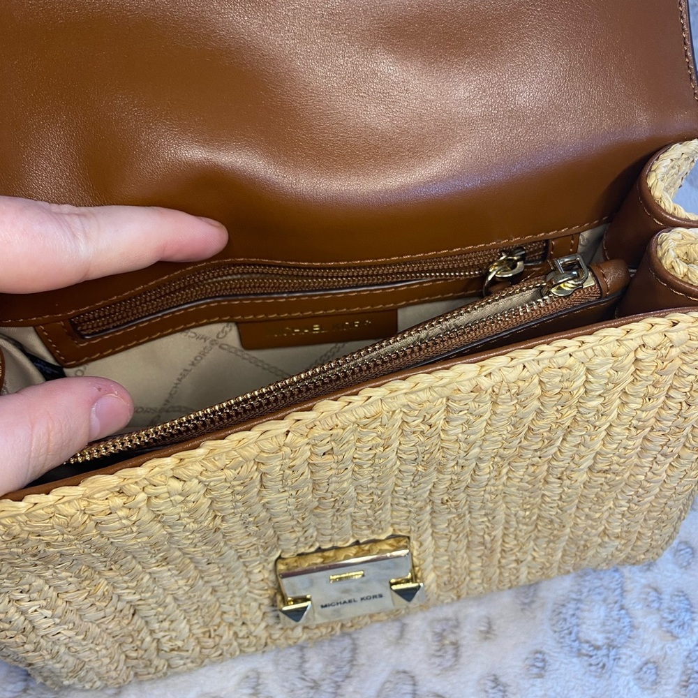 Michael Kors Whitney Straw Shoulder Bag - Picture 8 of 11